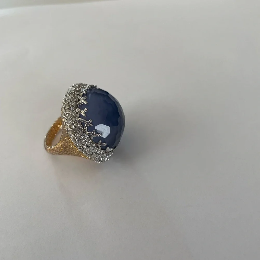 Alexis Bittar Blue Stone crystal ring-Size 7 - Picture 11 of 13